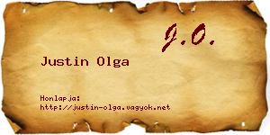 Justin Olga névjegykártya