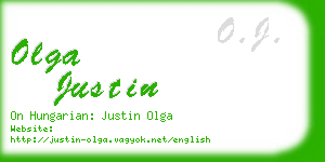 olga justin business card